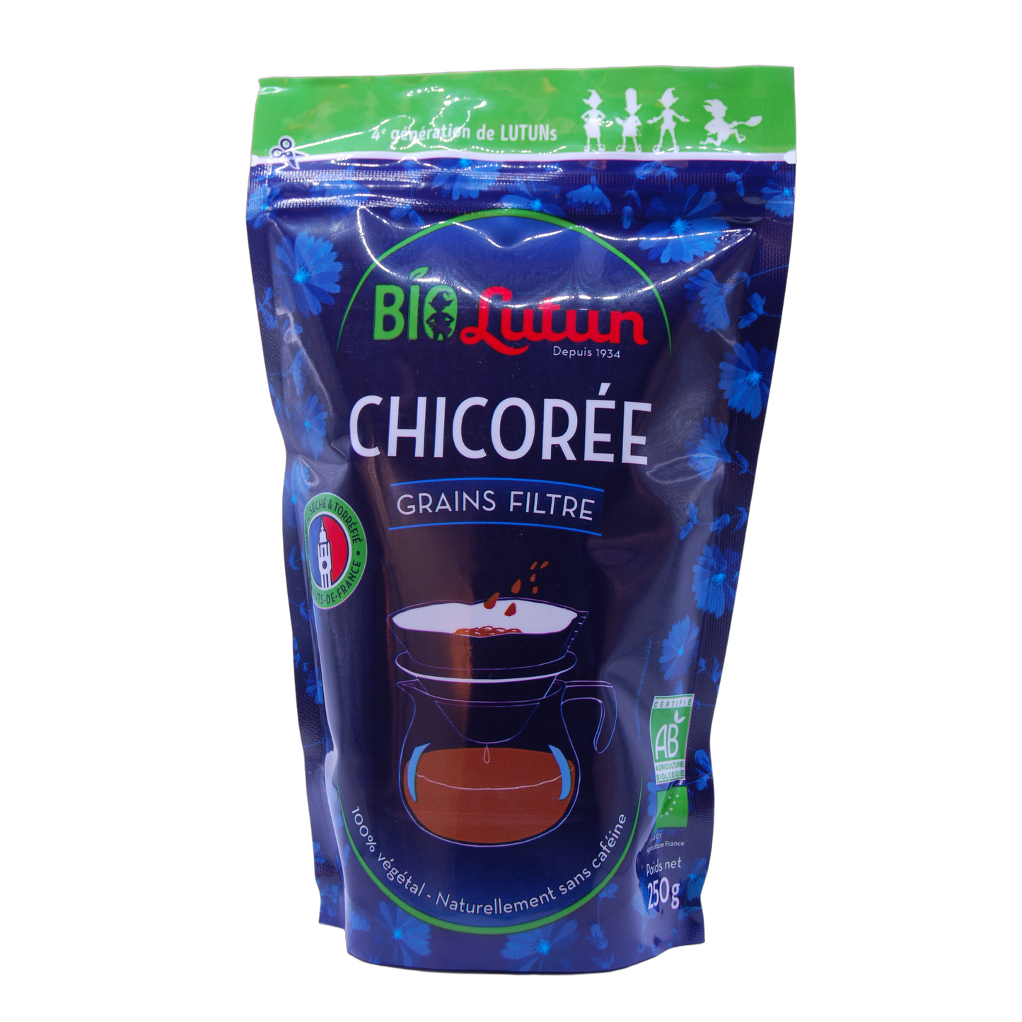 Chicorée Lutun Bio en grains pour filtre 250g