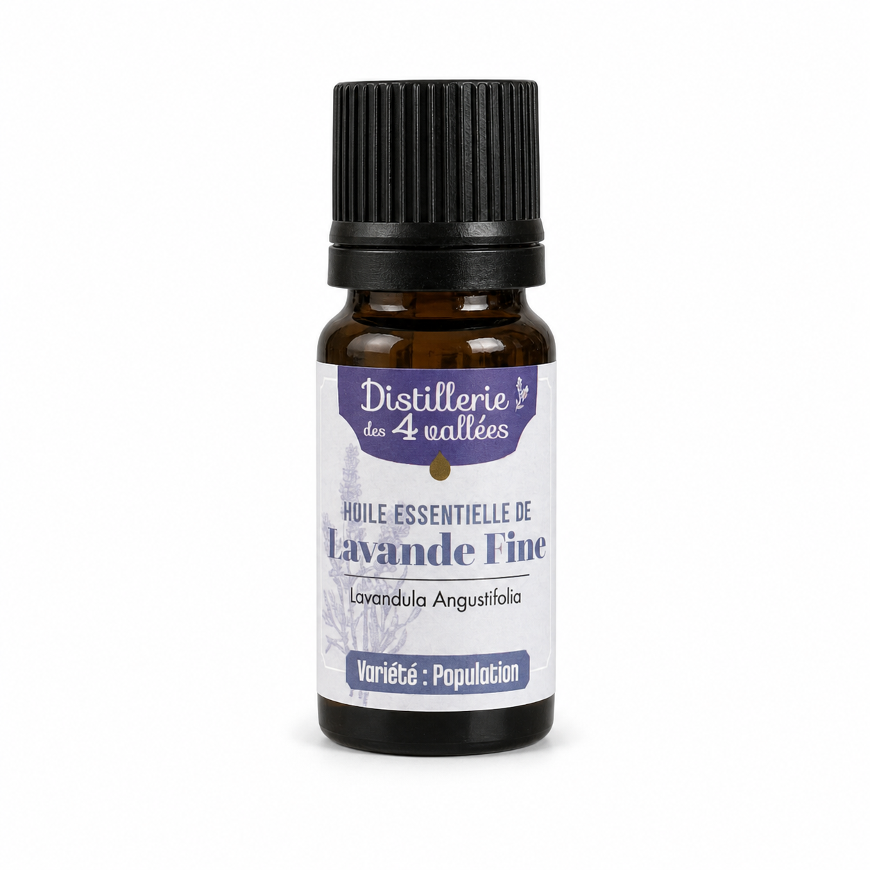 Huile essentielle de lavande fine 10 ml — packshot fond blanc