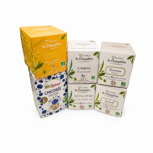 Lot infusions glacées – packshot sur fond blanc