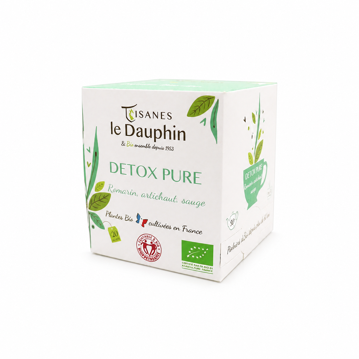 Tisane Détox Pure Bio – packshot sur fond blanc