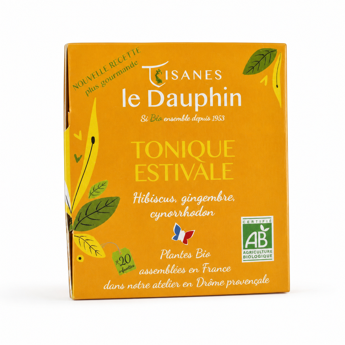 Tisane Bio Tonique Estivale – boîte, packshot sur fond blanc
