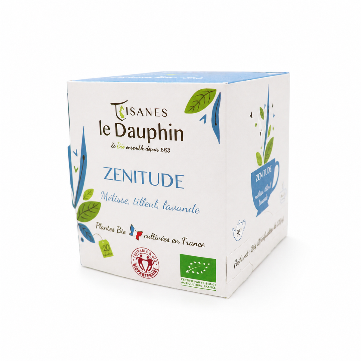 Tisane Bio Zénitude – packshot sur fond blanc