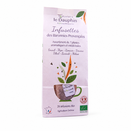 Tisanes plantes aromatiques et médicinales – packshot sur fond blanc